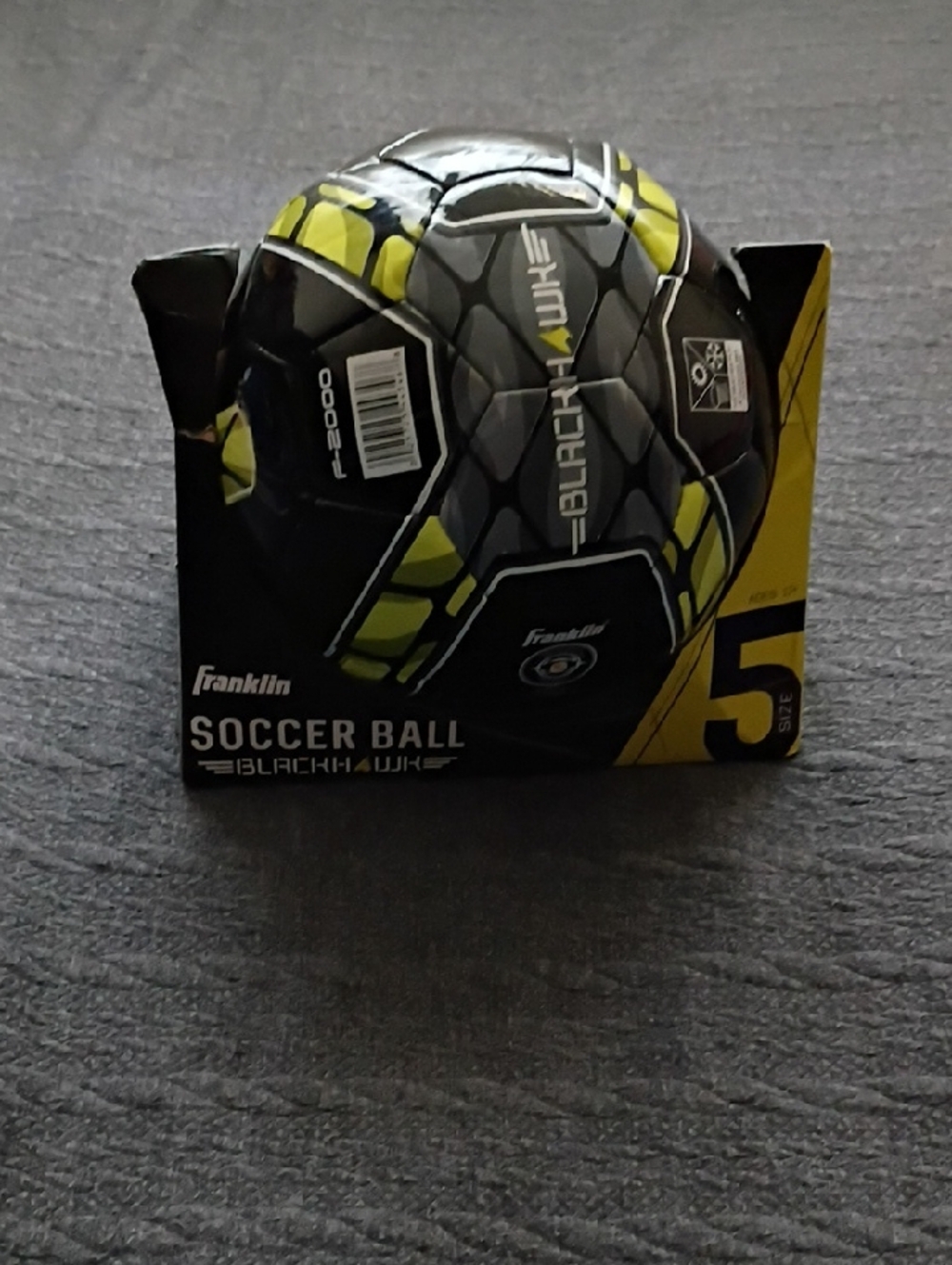 Franklin Blackhawk Size 5 Soccer Ball - Black & Yellow